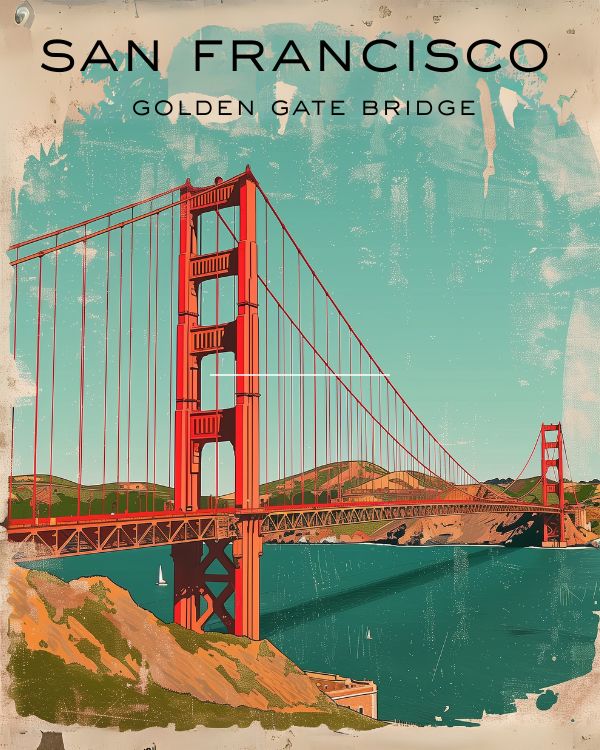 image of a vintage san francisco travel poster